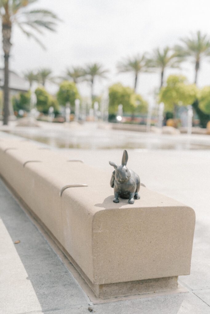 Bunny statue at Civita Park San Diego