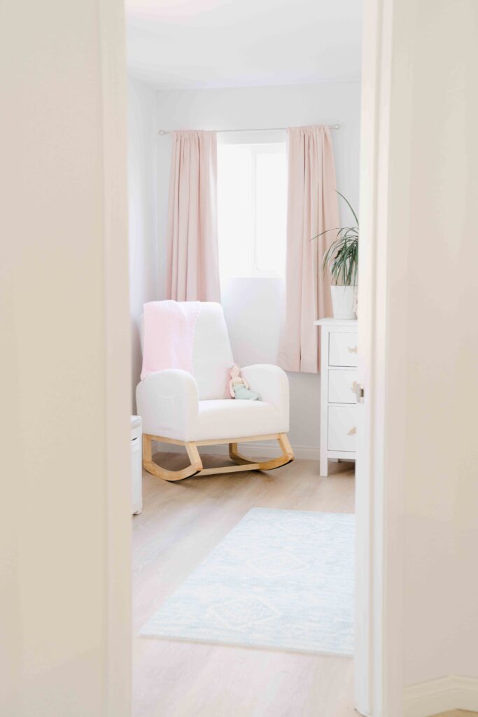 baby nursery with couch